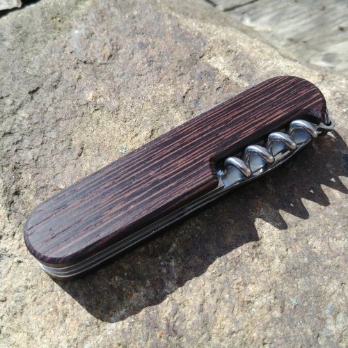 WOOD - wenge- scales or mounted pocket knife - 91mm